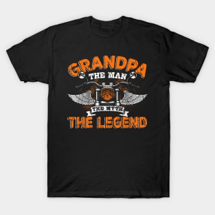 Grandpa The Man The Myth The Legend Motorcycle T-Shirt